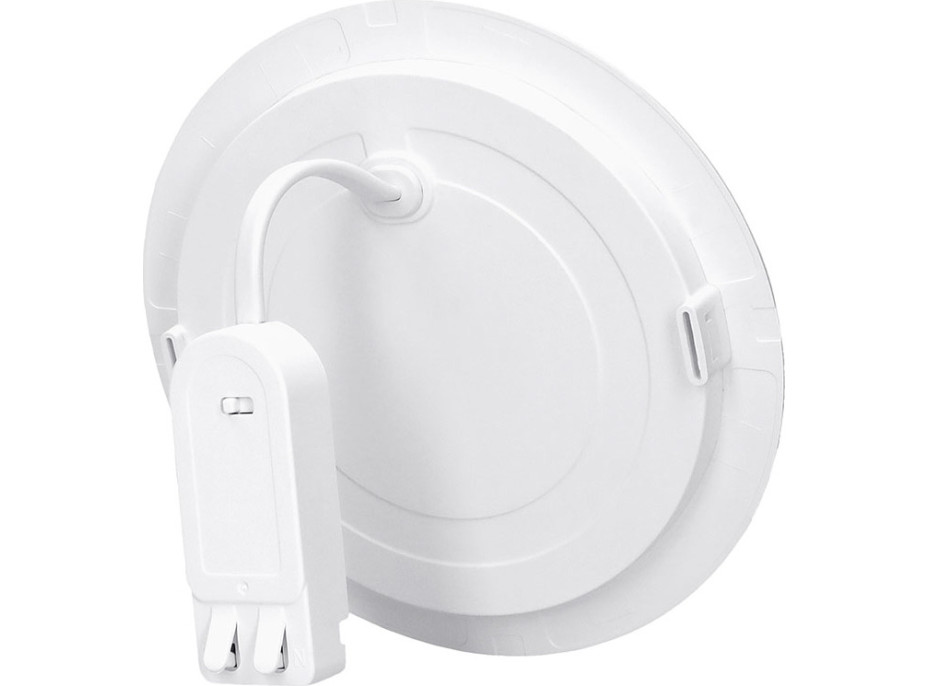 Solight LED mini panel kúpeľňový 2v1, 3CCT, podhľadový / prisadený, 12W, 1020lm, IP54, biela, okrúhly