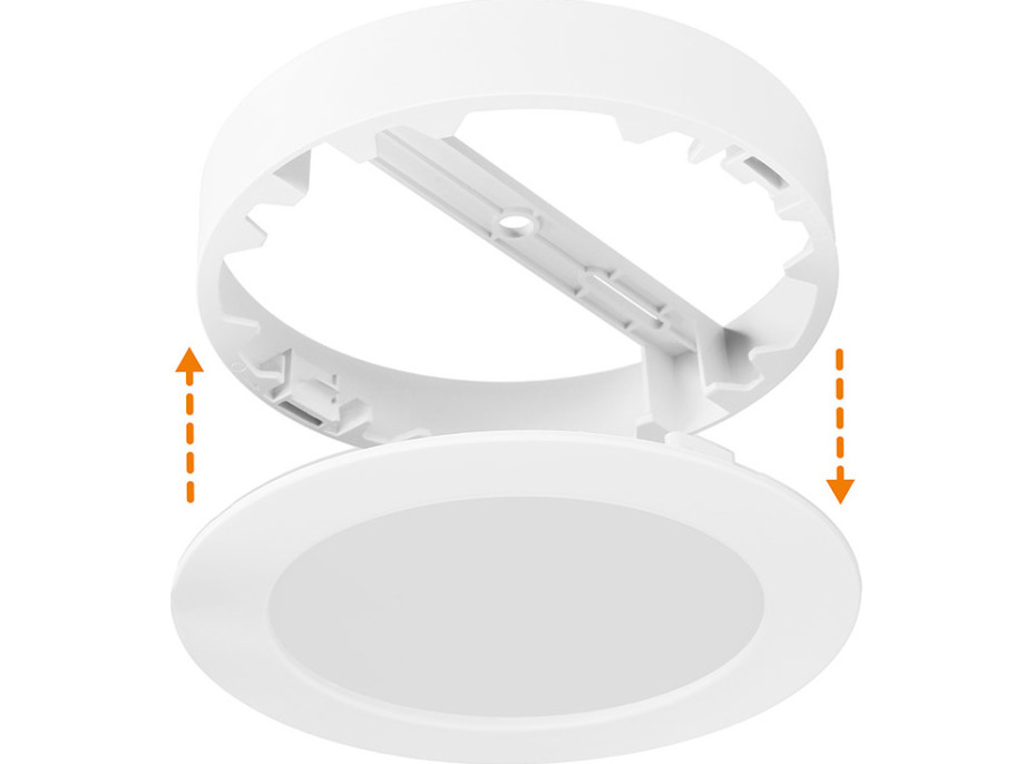 Solight LED mini panel kúpeľňový 2v1, 3CCT, podhľadový/prisadený, 18W, 1530lm, IP54, biela, okrúhly