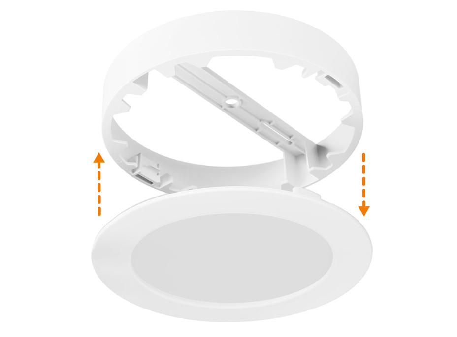 Solight LED mini panel kúpeľňový 2v1, 3CCT, podhľadový / prisadený, 24W, 2040lm, IP54, biela, okrúhly