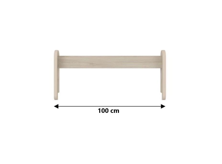 Odnímateľná zábrana k detskej posteli MAX - 1x dlhá + 1x krátka - biela - 193 cm