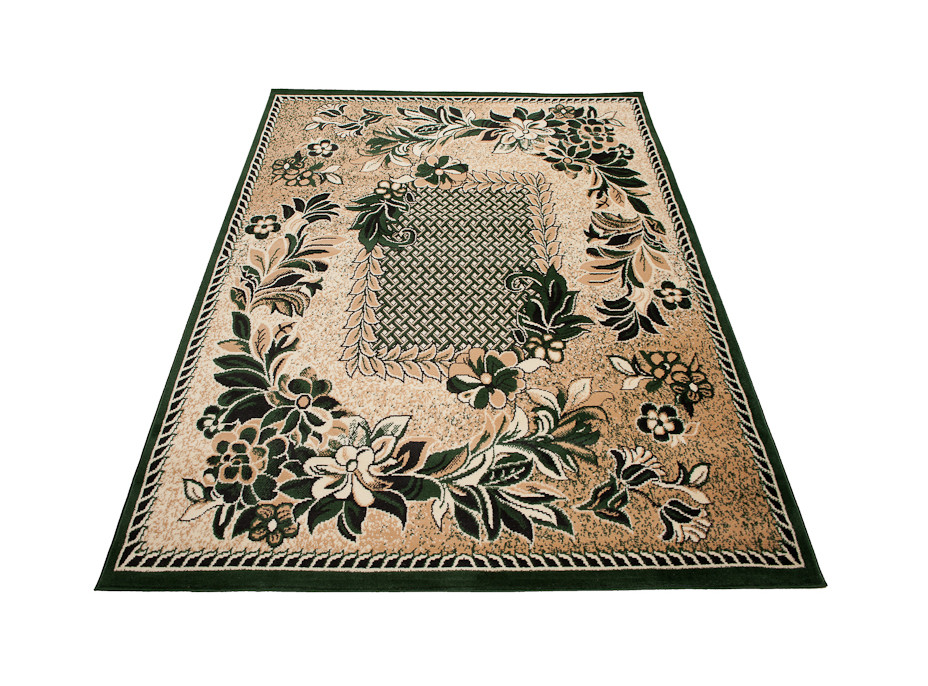 Kusový koberec ATLAS flora - tmavo béžový/zelený, 250x350 cm
