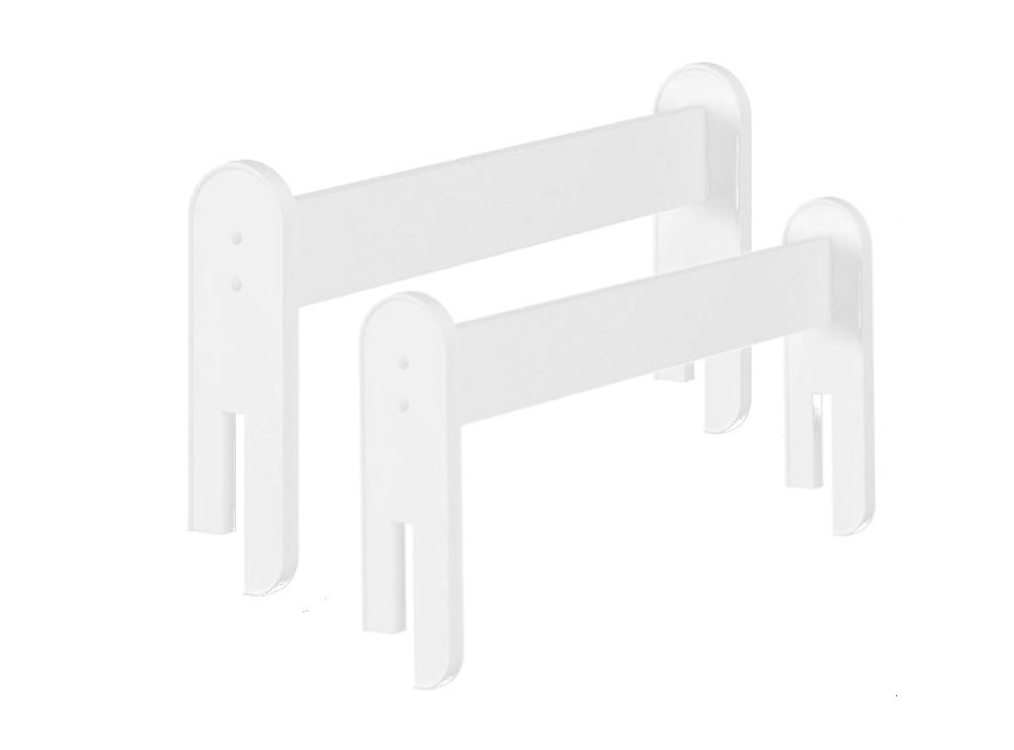 Odnímateľná zábrana k detskej posteli MAX - 1x dlhá + 1x krátka - biela - 193 cm