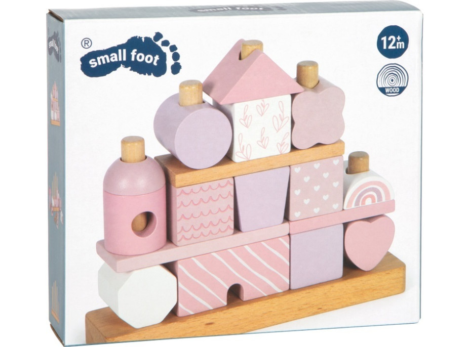 small foot Nasadzovanie na tyč Domček ružový