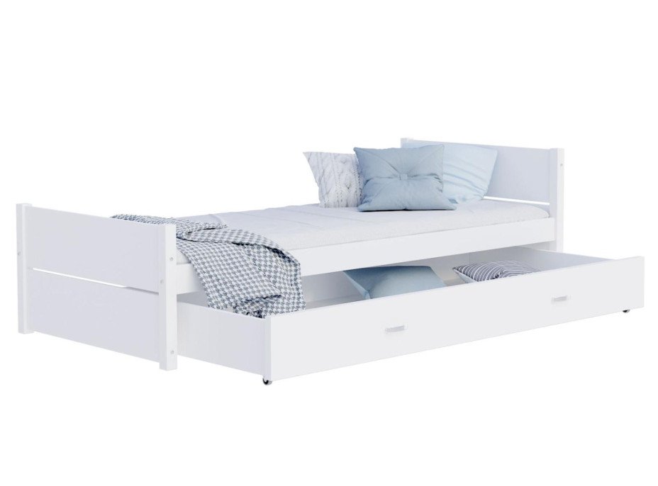 Detská posteľ so šuplíkom TYMON - 200x90 cm - biela/dub craft