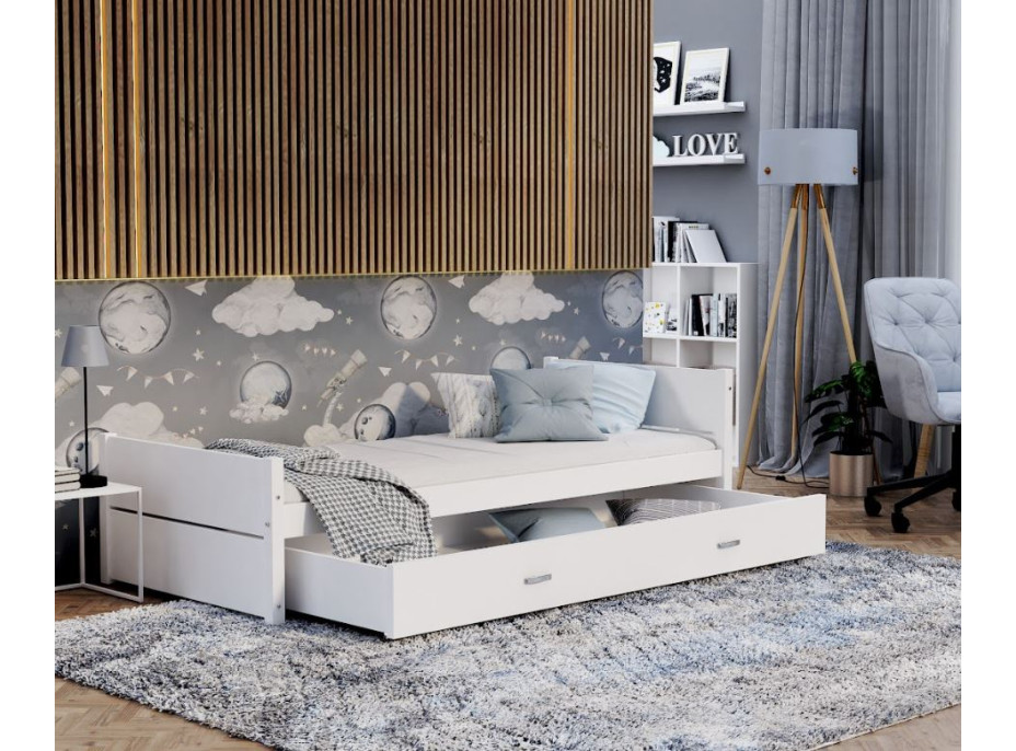 Detská posteľ so šuplíkom TYMON - 200x90 cm - biela
