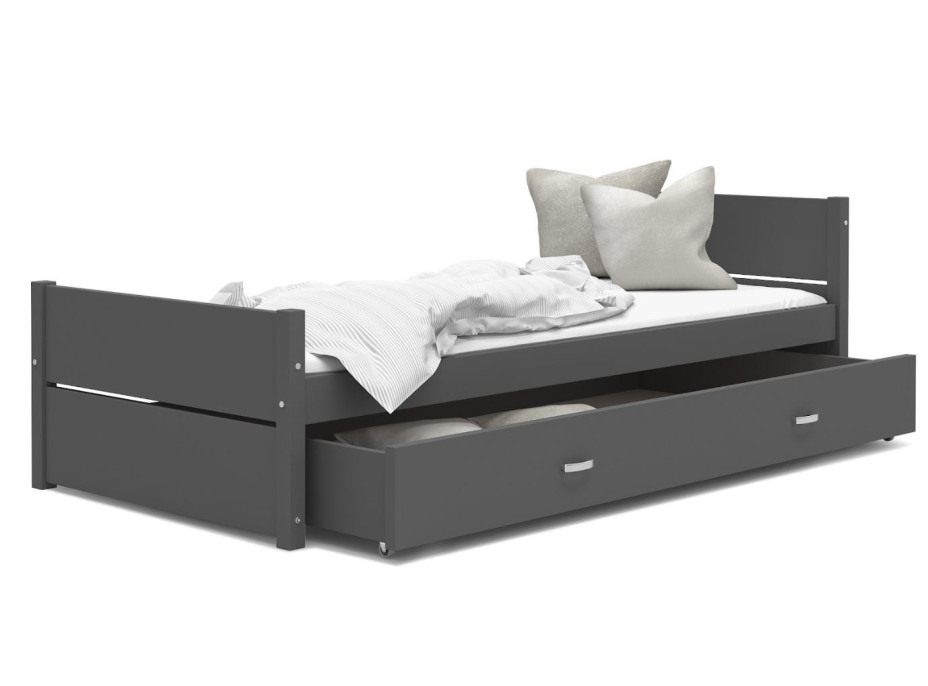 Detská posteľ so šuplíkom TYMON - 200x90 cm - šedá/dub craft