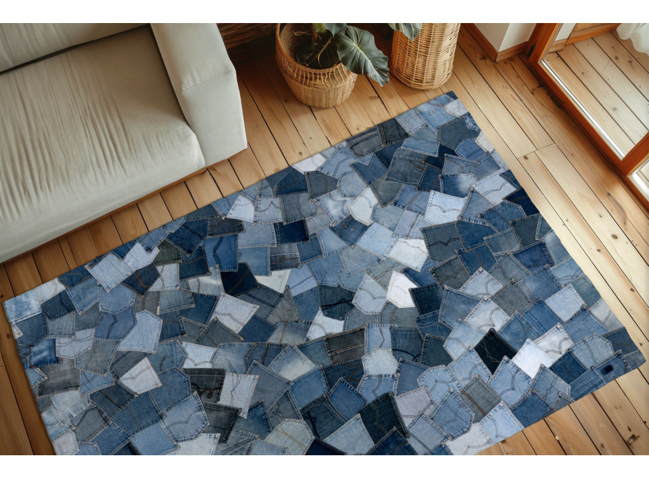Ručne všívaný kusový koberec My Denim Pocket 465 Blue