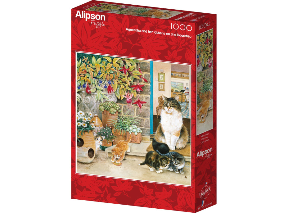 ALIPSON Štvorcové puzzle Agneatha a jej mačiatka na priedomí 1000 dielikov