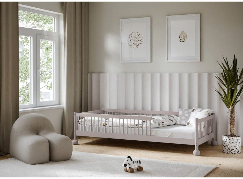 Detská Montessori posteľ z masívu borovice STEVE - 200x90 cm - KAŠMÍROVÁ