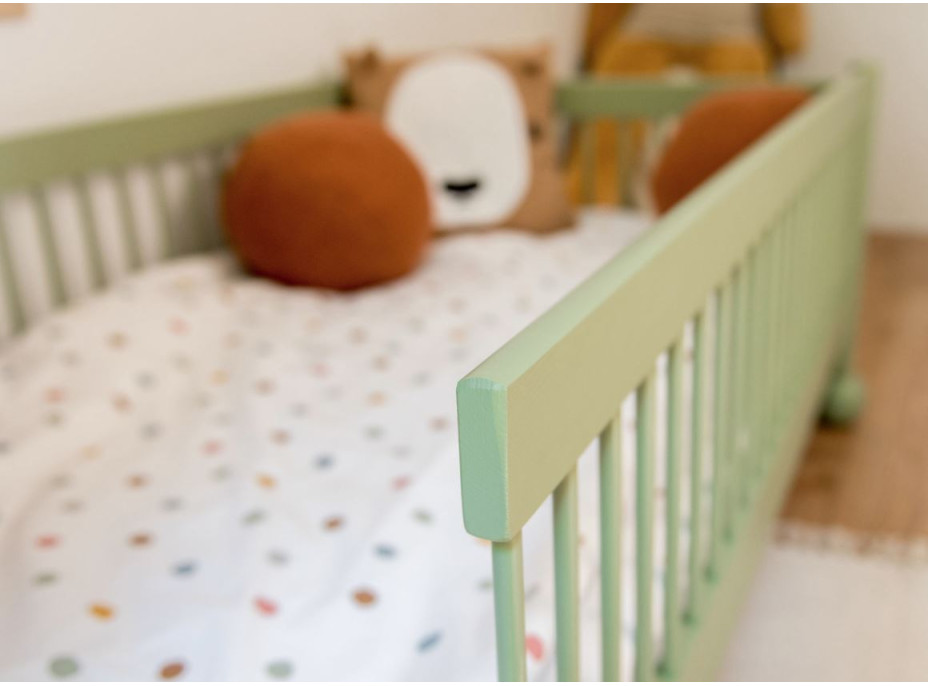 Detská Montessori posteľ z masívu borovice STEVE - 200x90 cm - OLIVOVO ZELENÁ