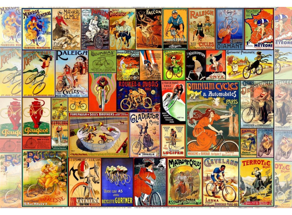 GRAFIKA Puzzle Vintage plagáty s kolesami 1000 dielikov