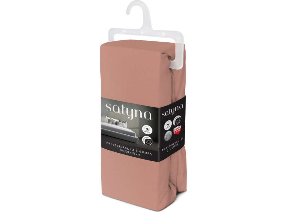 Prestieradlo FASHION 200x160 cm + 25 cm - bavlnený satén - ružové