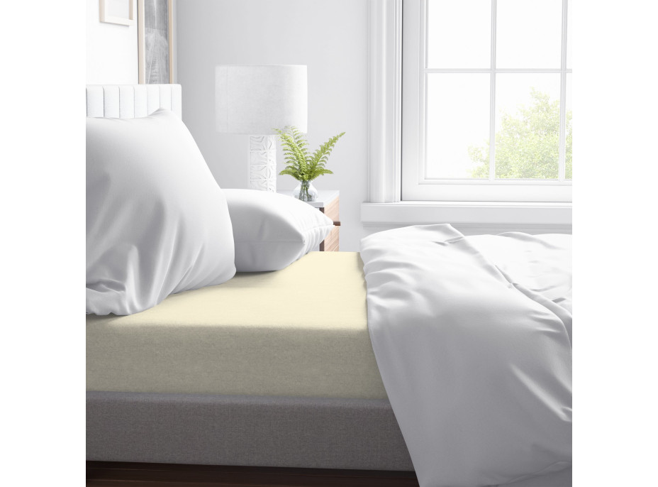 Bavlnená prestieradlo FASHION 200x160 cm + 25 cm - béžová