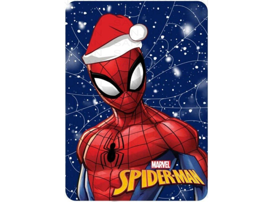 Detská deka POLAR 100x140 cm - Vianočné Spider-man