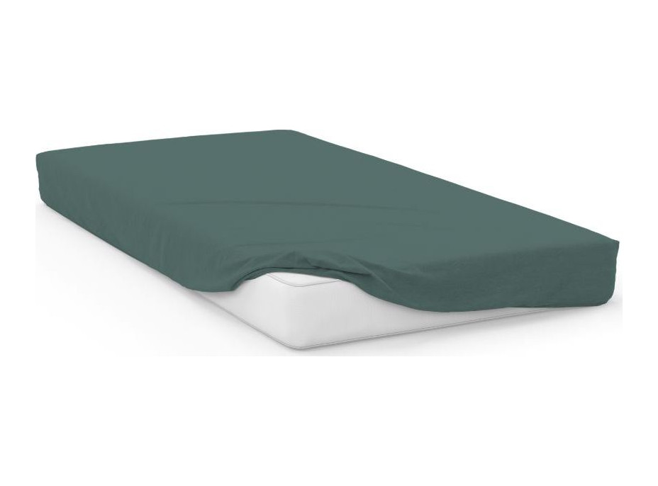 Bavlnená prestieradlo FASHION 220x200 cm + 25 cm - tmavo zelené