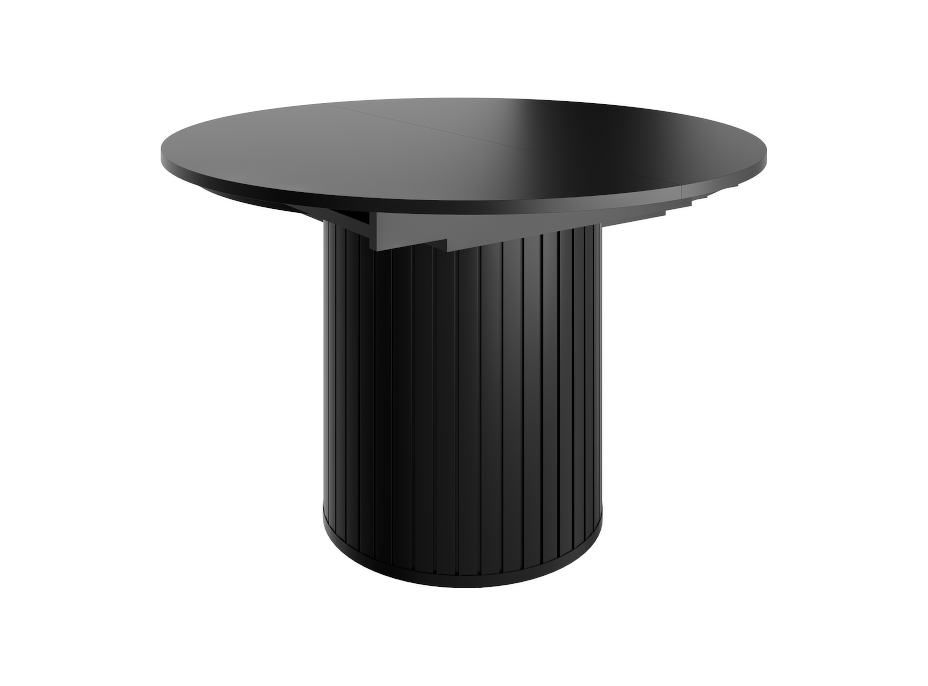 Rozkladací okrúhly jedálenský stôl ZANTE ZA9 - čierny