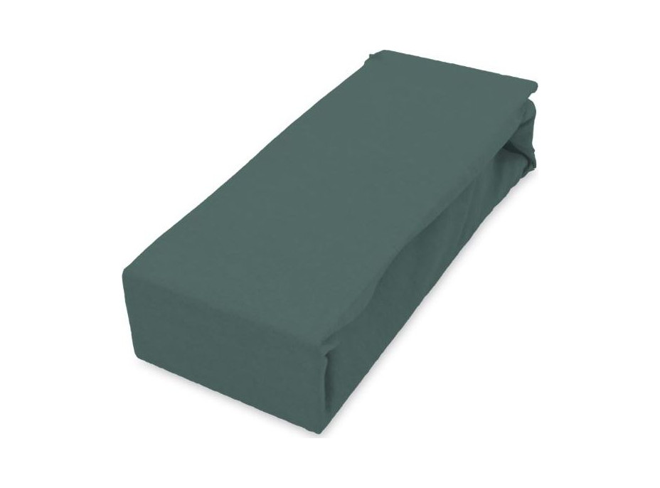 Bavlnená prestieradlo FASHION 200x160 cm + 25 cm - tmavo zelené