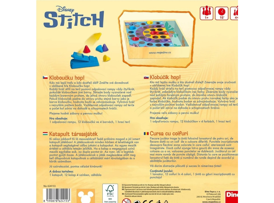 Dino Detská hra Klobúčika hop Stitch a Angel