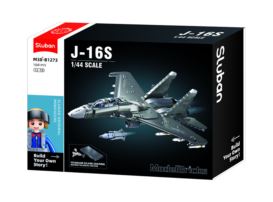 Sluban Model Bricks M38-B1273 Stíhacie lietadlo J-16 1:44