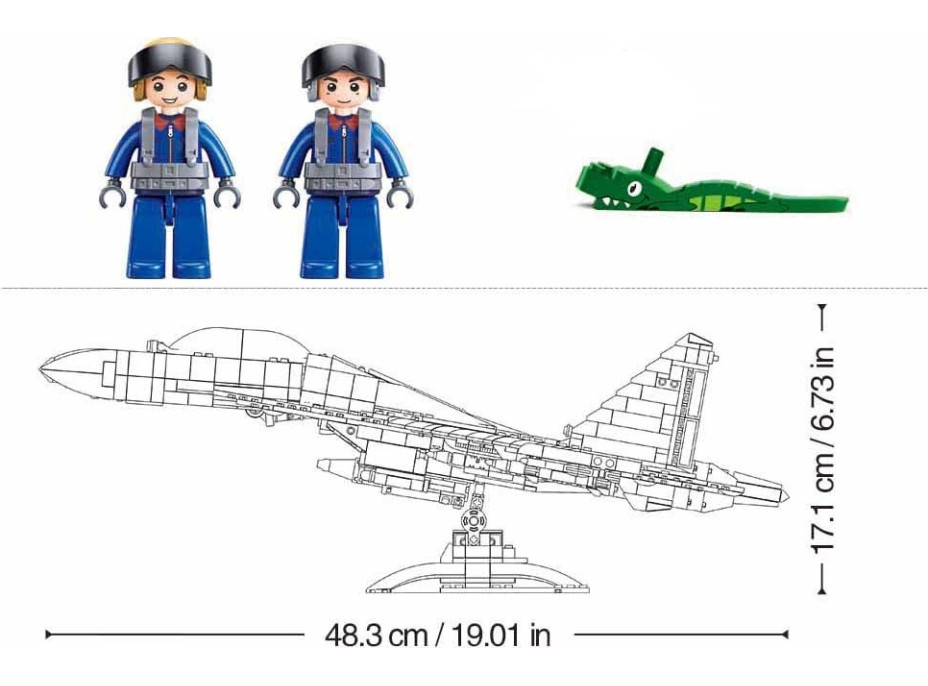 Sluban Model Bricks M38-B1273 Stíhacie lietadlo J-16 1:44