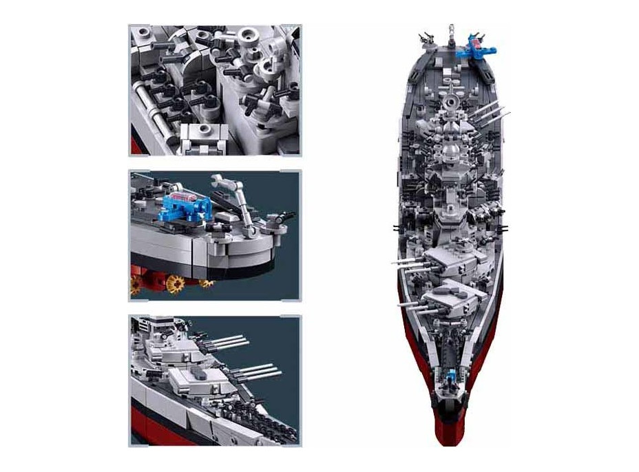 Sluban Model Bricks M38-B1291 Bojová loď USS Missouri 1:350