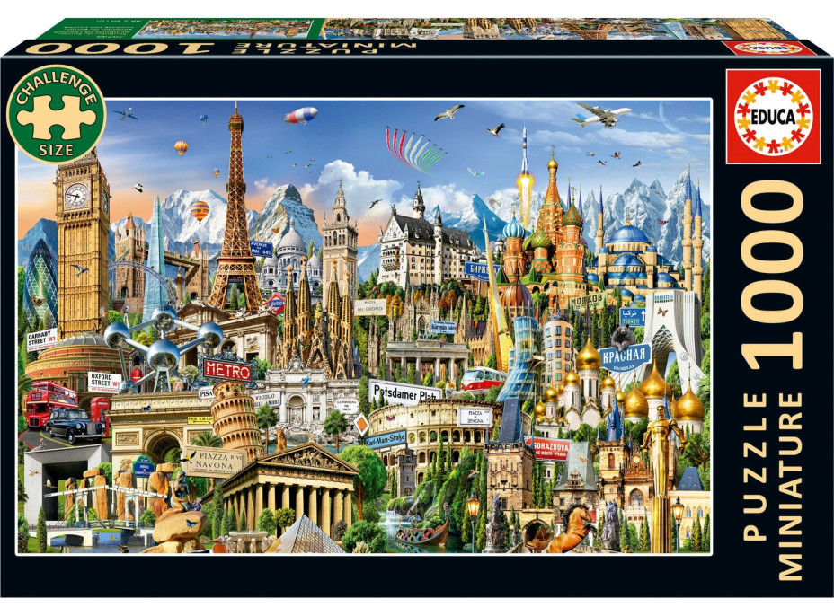 EDUCA Miniatúrne puzzle Symboly Európy 1000 dielikov