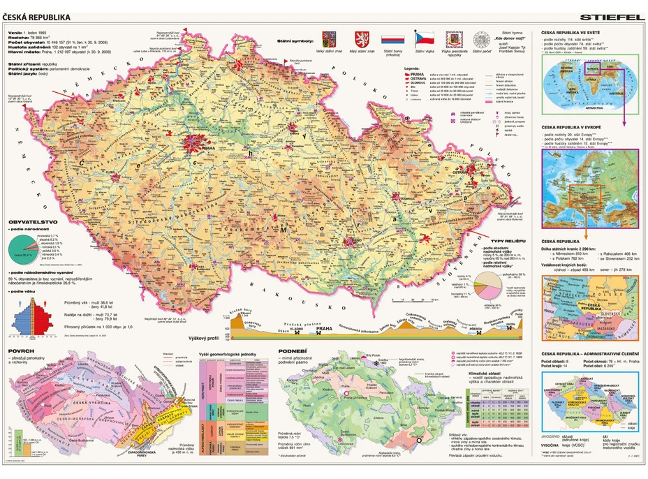 DINO Puzzle Mapa Českej republiky 2000 dielikov