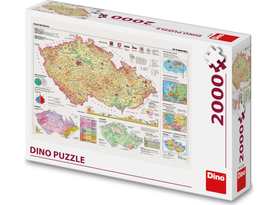 DINO Puzzle Mapa Českej republiky 2000 dielikov