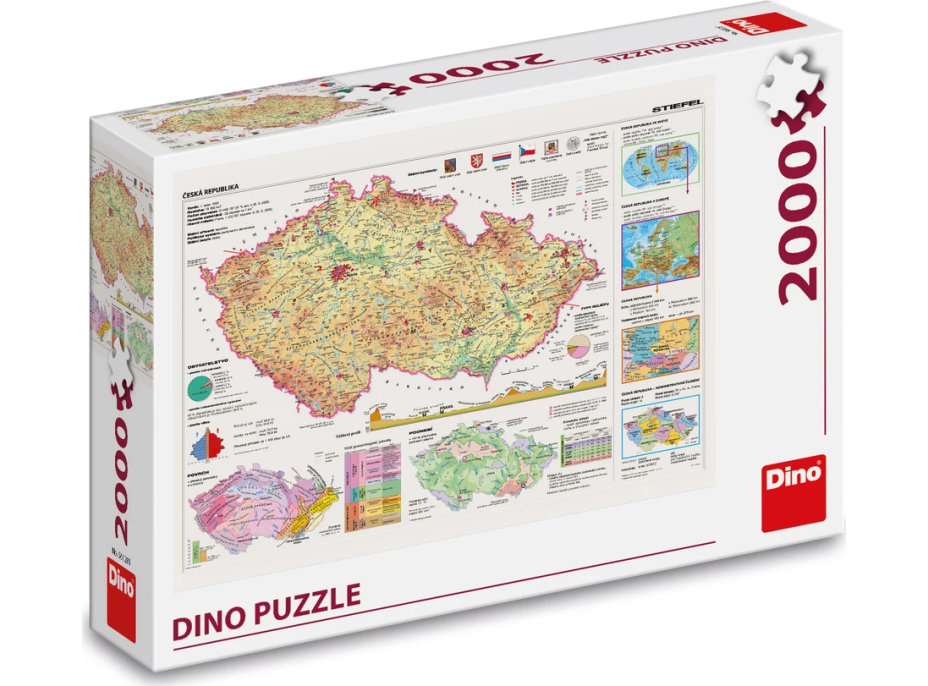 DINO Puzzle Mapa Českej republiky 2000 dielikov
