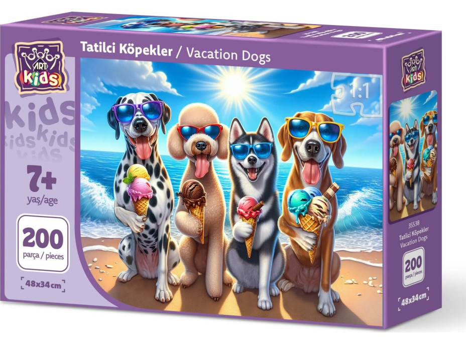 ART PUZZLE Puzzle Psíci na dovolenke 200 dielikov
