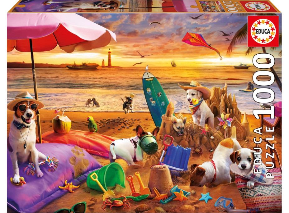 EDUCA Puzzle Psy na pláži 1000 dielikov