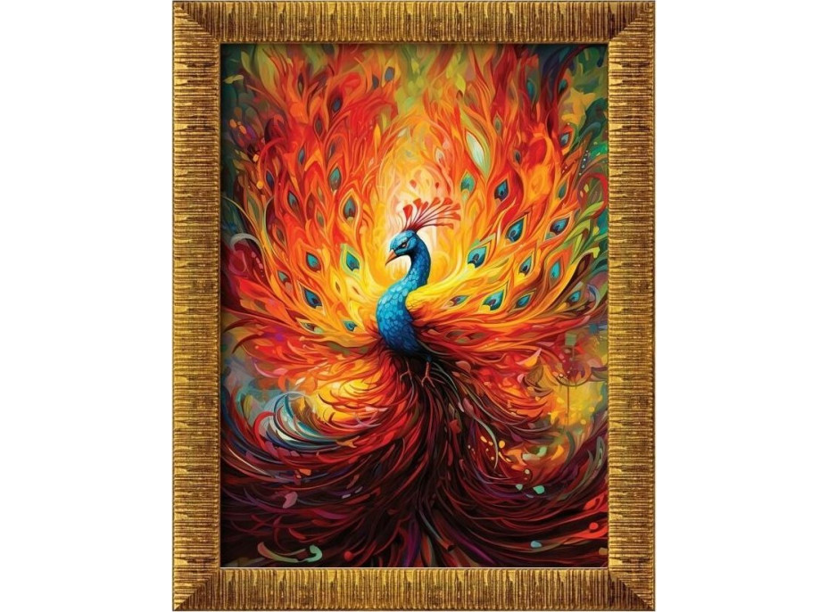 ART PUZZLE Puzzle s rámom a lepidlom 3v1 Farebný páv 1000 dielikov
