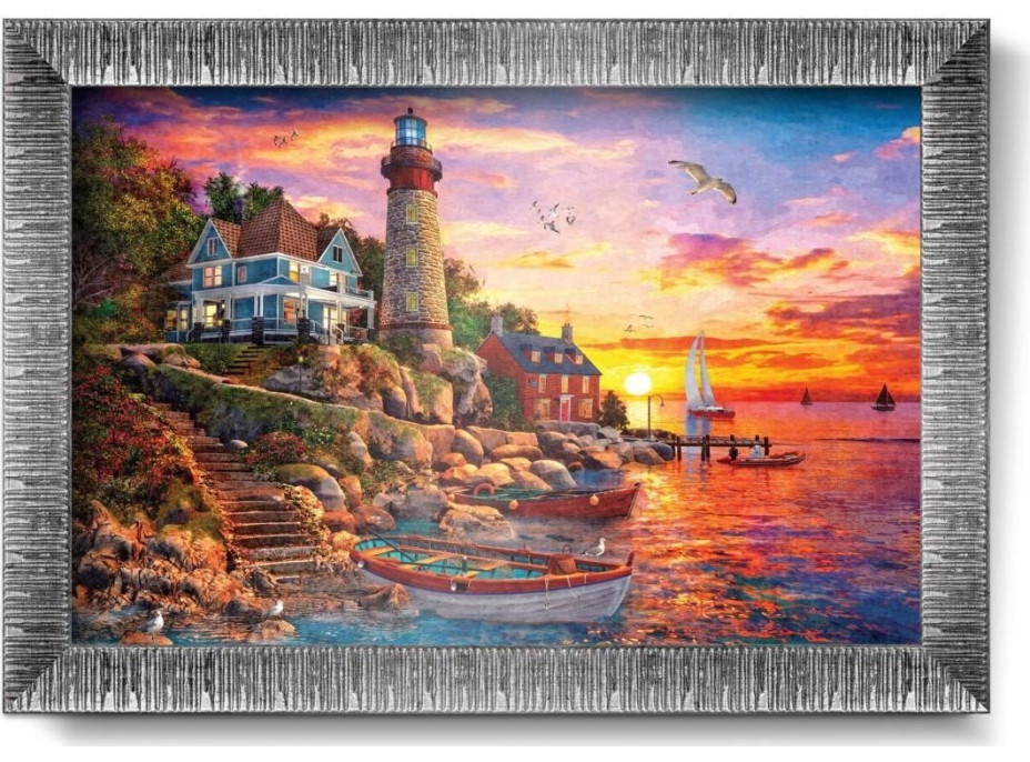 ART PUZZLE Puzzle s rámom a lepidlom 3v1 Nádherný západ slnka 1000 dielikov