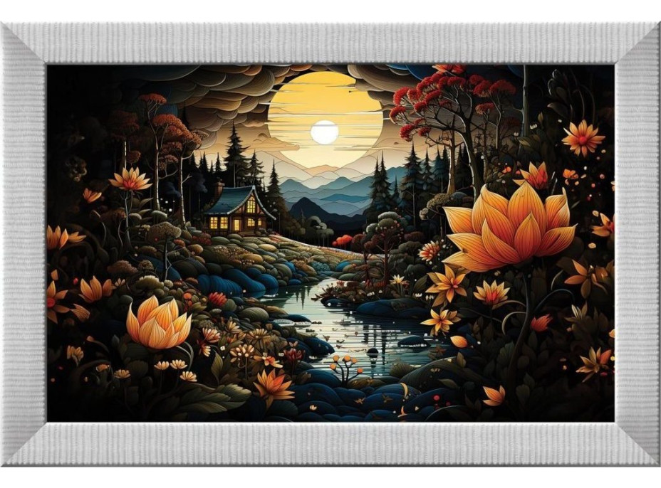 ART PUZZLE Puzzle s rámom a lepidlom 3v1 Nočné krásky 1000 dielikov