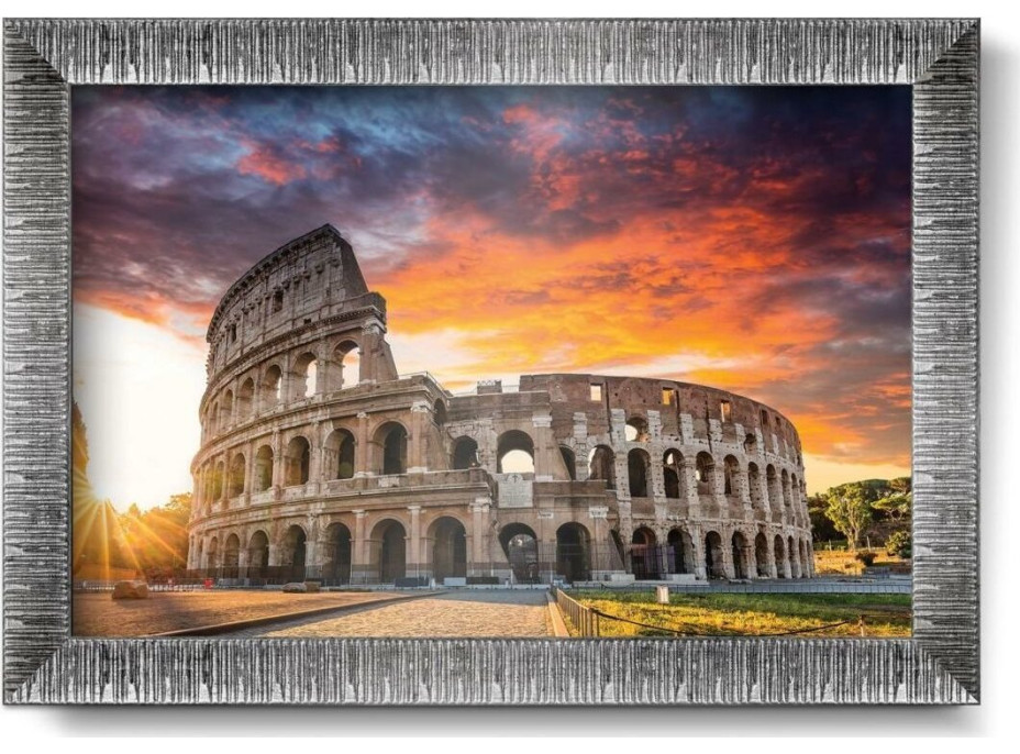 ART PUZZLE Puzzle s rámom a lepidlom 3v1 Západ slnka nad Koloseom 1000 dielikov