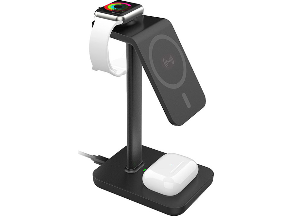 Solight stolná nabíjačka 3v1, Qi2, MagSafe kompatibilná
