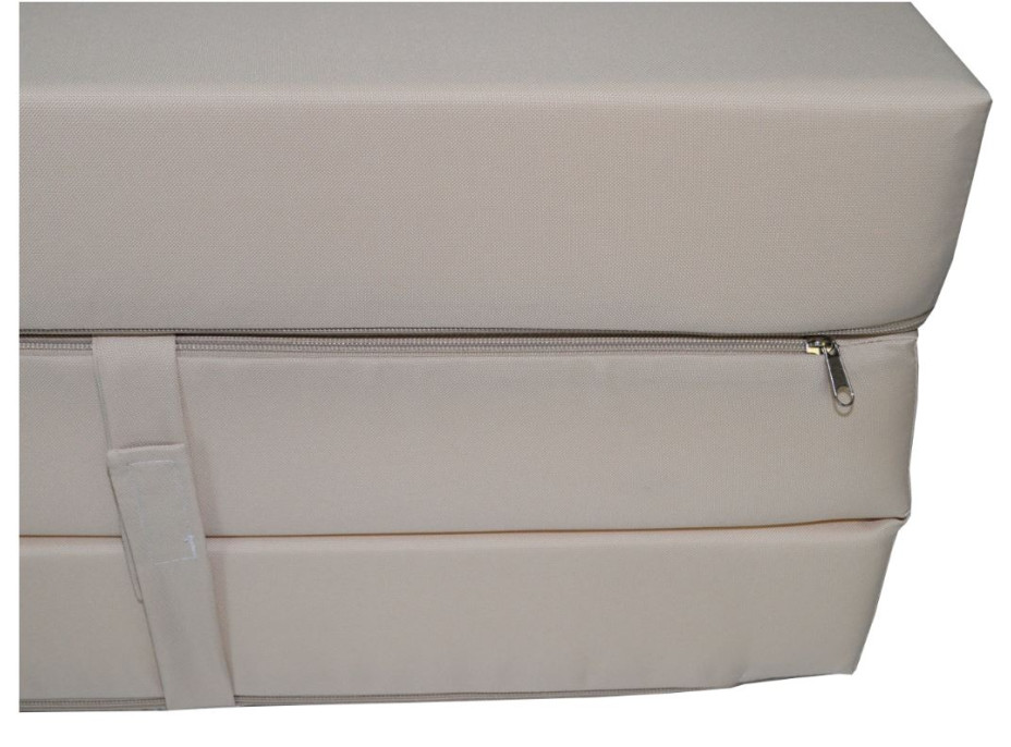 Vodeodolný rozkladací turistický matrac 195x65x10 cm - béžový
