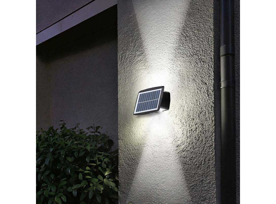 Solight LED solárne nástenné svetlo, teplá a studená biela, 15x10cm