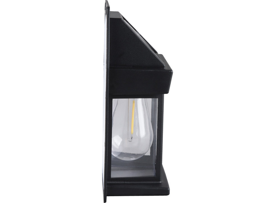 Solight LED solárny lampáš nástenný, teplá biela, 12x17cm, čierna