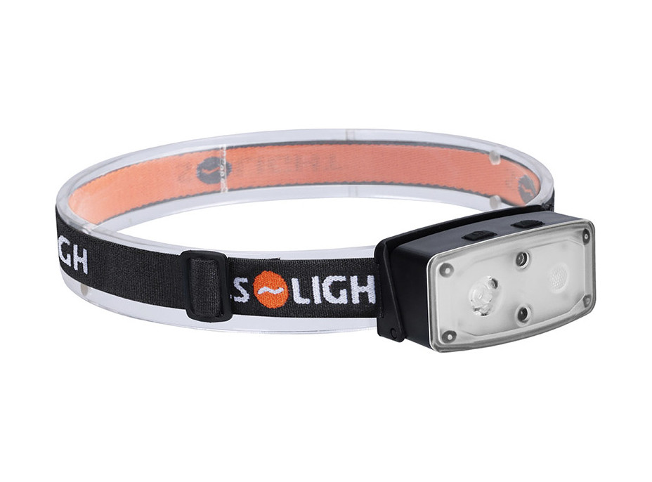Solight LED čelové nabíjacie svietidlo, 100lm, sensor, Li-Ion
