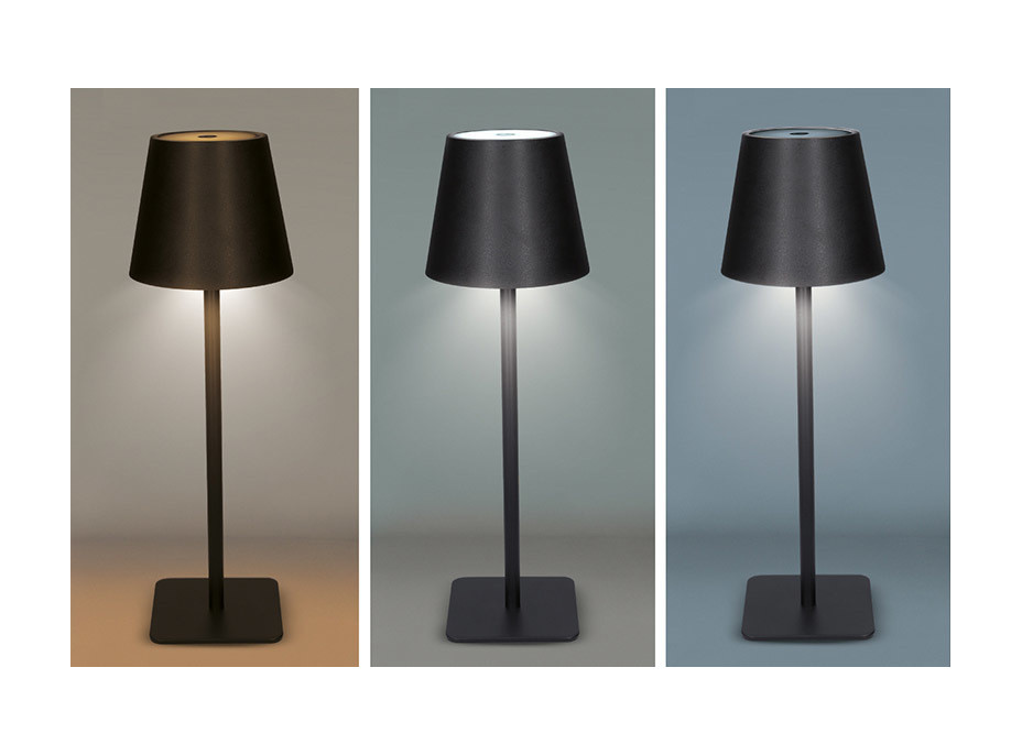 Solight LED nabíjacia lampička Lucca, 120lm, zmena CCT, stmievanie, čierna