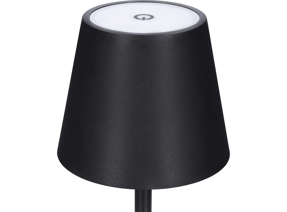 Solight LED nabíjacia lampička Lucca, 120lm, zmena CCT, stmievanie, čierna