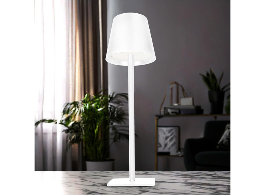 Solight LED nabíjacia lampička Lucca, 120lm, zmena CCT, stmievanie, biela