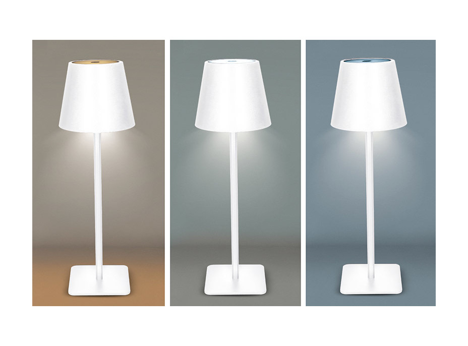 Solight LED nabíjacia lampička Lucca, 120lm, zmena CCT, stmievanie, biela