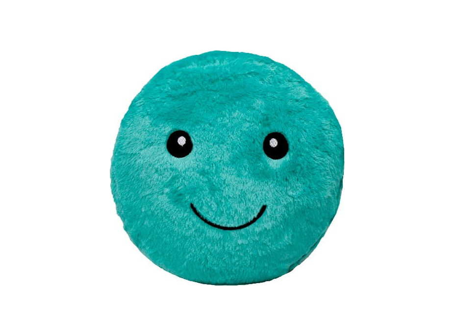 Dekoračný okrúhly vankúš SUPER SMILE 45 cm - tyrkysový