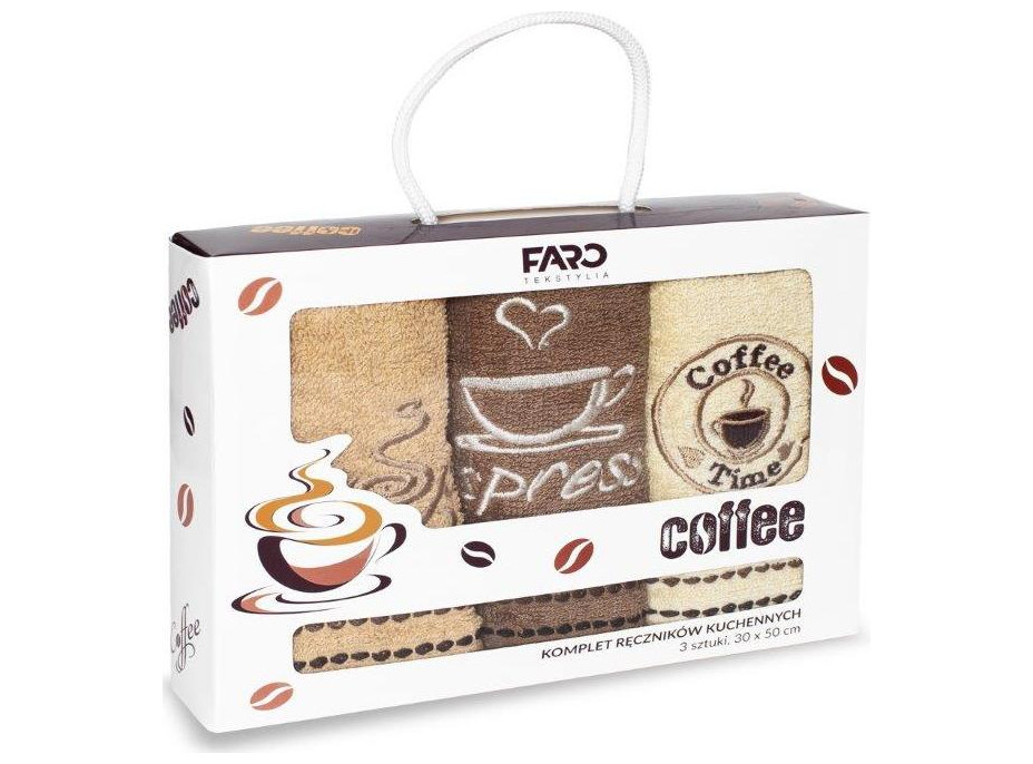 Sada kuchynských uterákov 30x50 cm (3 kusy) - COFFEE