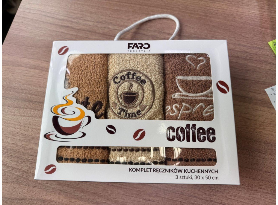 Sada kuchynských uterákov 30x50 cm (3 kusy) - COFFEE