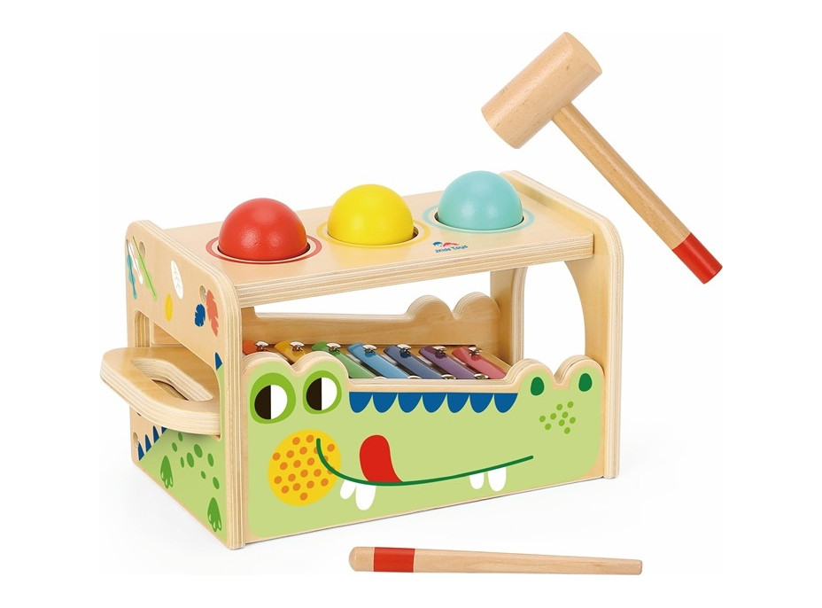 2Kids Toys Zatĺkačka a xylofón Krokodíl