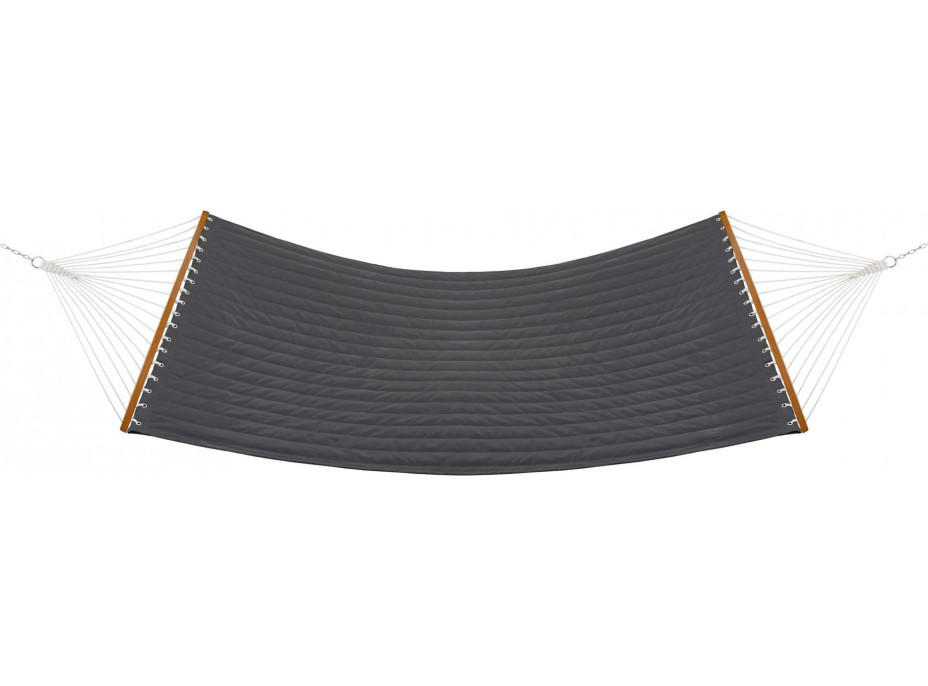 Závesná hojdacia sieť LUMO PREMIUM DUO prešívaná - 200x140 cm - šedá