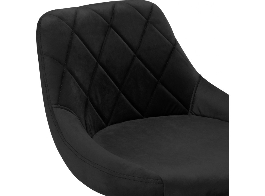 Barová stolička CYDRO VELVET - čierna / zlatá